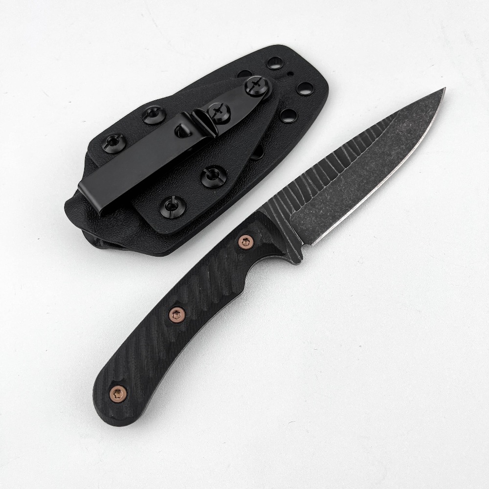 Edc Fixed Blade Deep Carry - Volledig geïntegreerd bushcraftmes met D2-lemmet, antislip