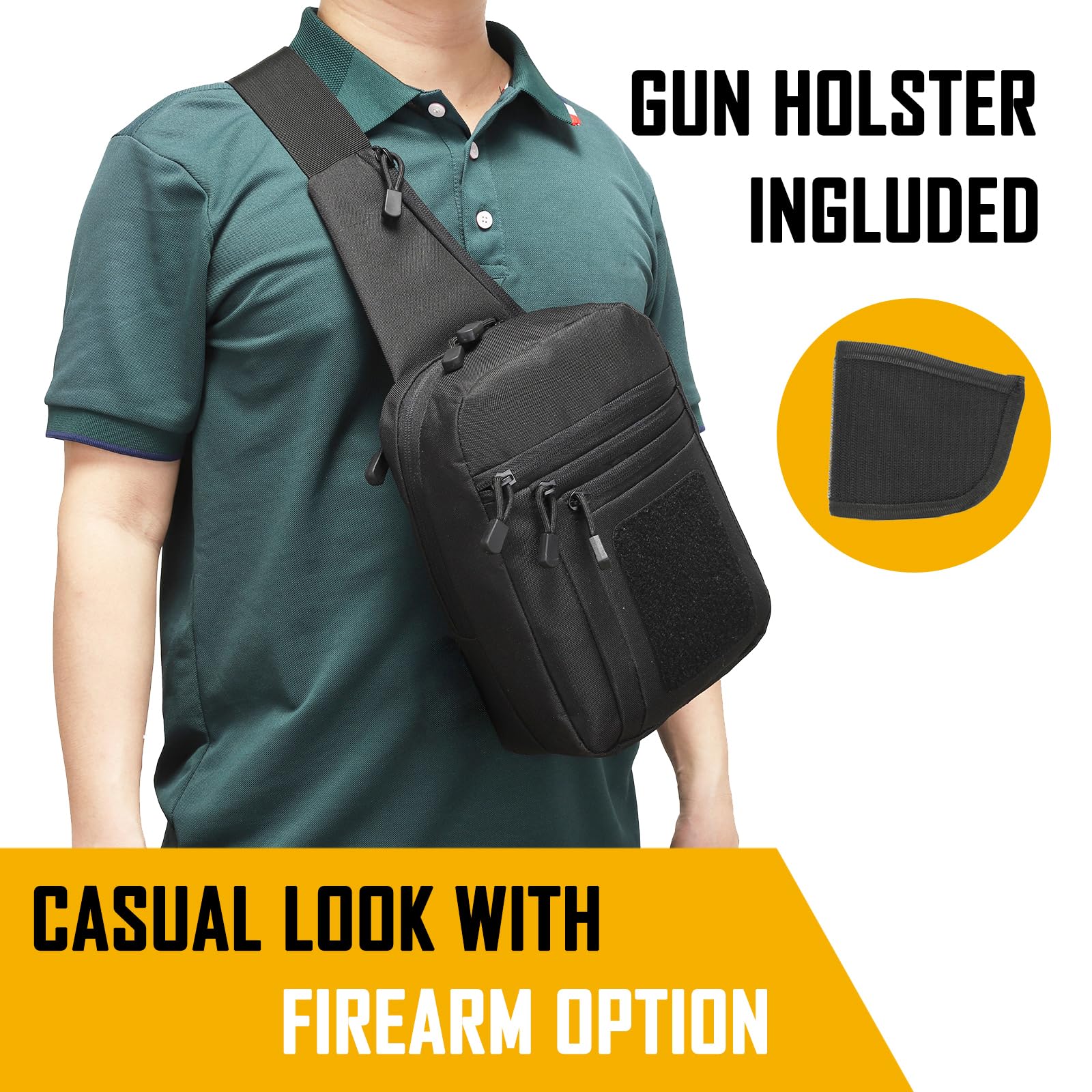 Edc Carry Pack - Verborgen draagtas Crossbodytas voor heren, Ccw