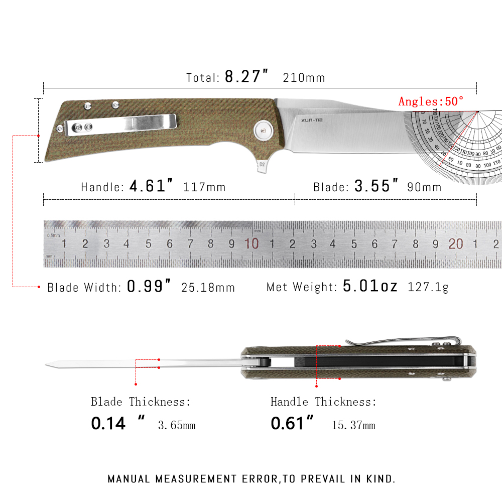 Shooziz XUN112 EDC-zakmes met  - Edc Carry For Men recensie en prijs
